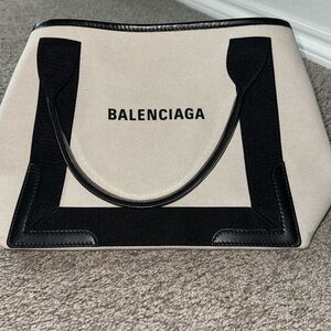 Balenciaga Small Cabas Navy Beige